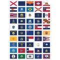 Complete Set Of 50 States 3' x 5' Polyester Flags with Heading & Grommets